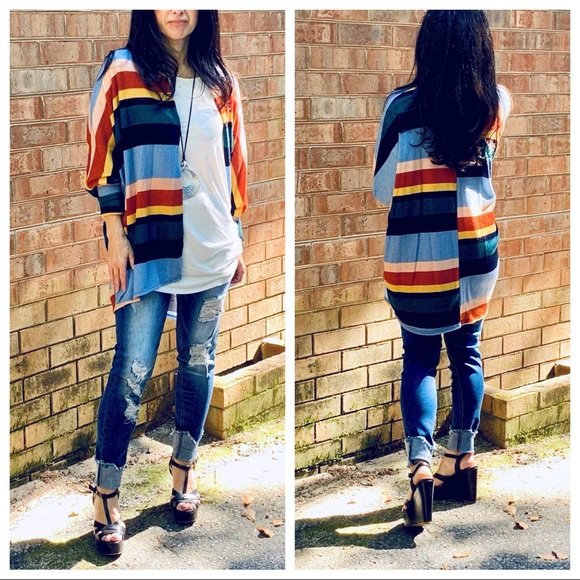 ✨LAST ONE✨Kimono color block open cardigan - Picture 6 of 9